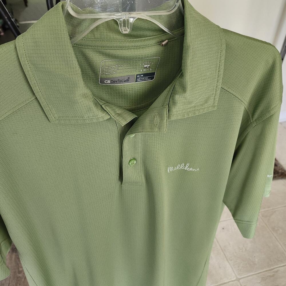 Cutter & Buck Golf Polo Shirt Mens Medium Moisture Wicking Dry Tec Green